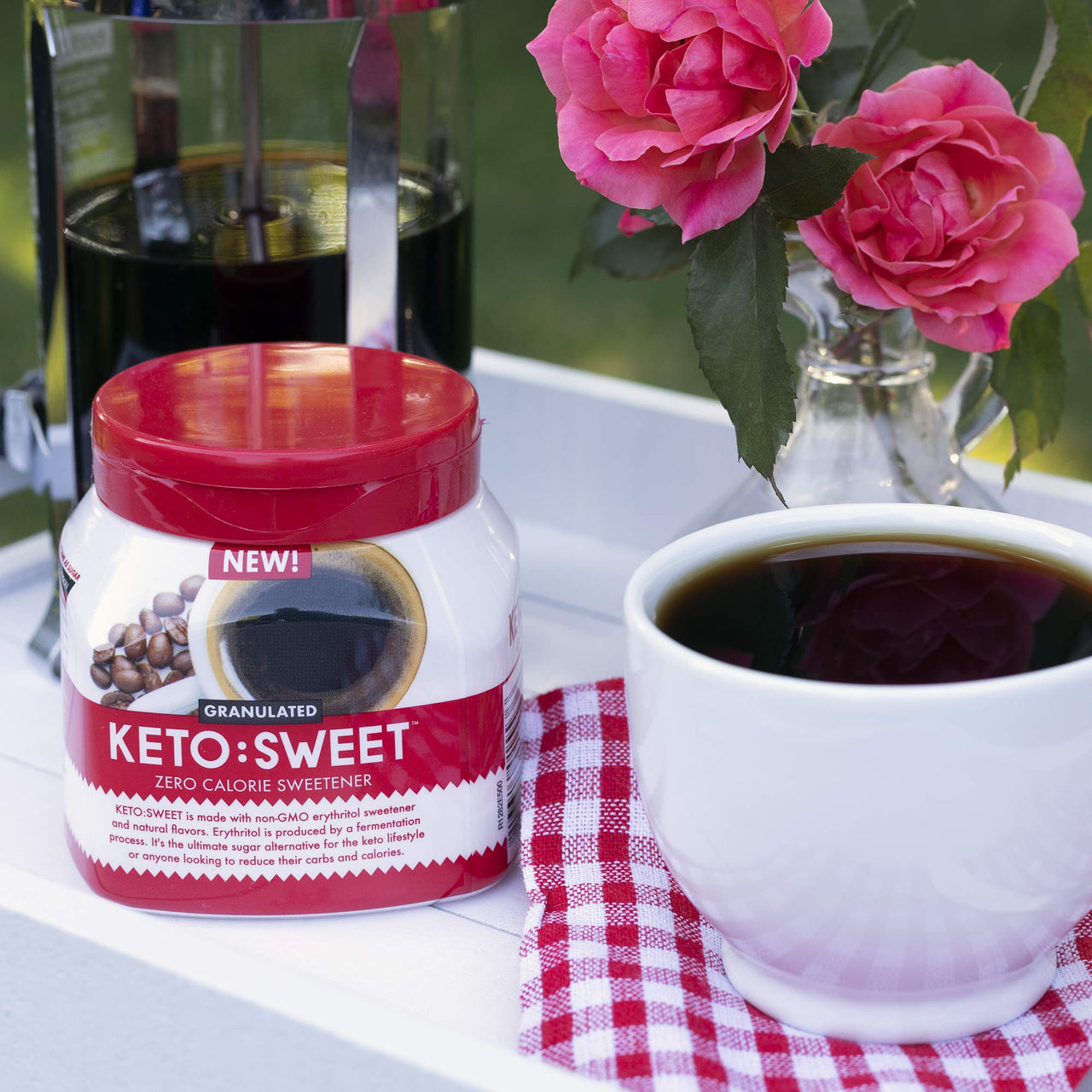 KETO:SWEET Ultimate Keto Sugar Alternative, 100% Natural Erythritol - Granulated In Pourable, Resealable Jar (9.8 Oz (Pack of 1))