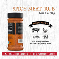 Rufus Teague - Spicy Meat Rub - Premium BBQ Rub - 6.5oz Bottle