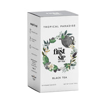 Tropical Paradise, Mango, Strawberry, Papaya, Black & Green Tea, Pyramid Sachet Tea Bags, Caffeinated, Hot & Iced Tea - 16 Cups | The Spice Hut, First Sip Of Tea