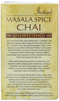 Nature's  Guru Instant Masala Spice Chai Tea Drink Mix Unsweetened 10 Count Single Serve On-the-Go Drink Packets, 5.64 Ounce (Pack of 1) (MCU_FBA)