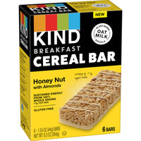 KIND Breakfast Cereal Bars, Gluten Free Snacks, Honey Nut with Almonds, 9.3oz Box (6 Bars)