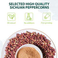 Soeos Sichuan Peppercorn Powder 1oz (28.3g), Non-GMO Verified, Szechuan Peppercorn Powder, Ground Sichuan Green Peppercorns, Green Sichuan Peppercorn Powder, Mapo Tofu Essential Ingredient.