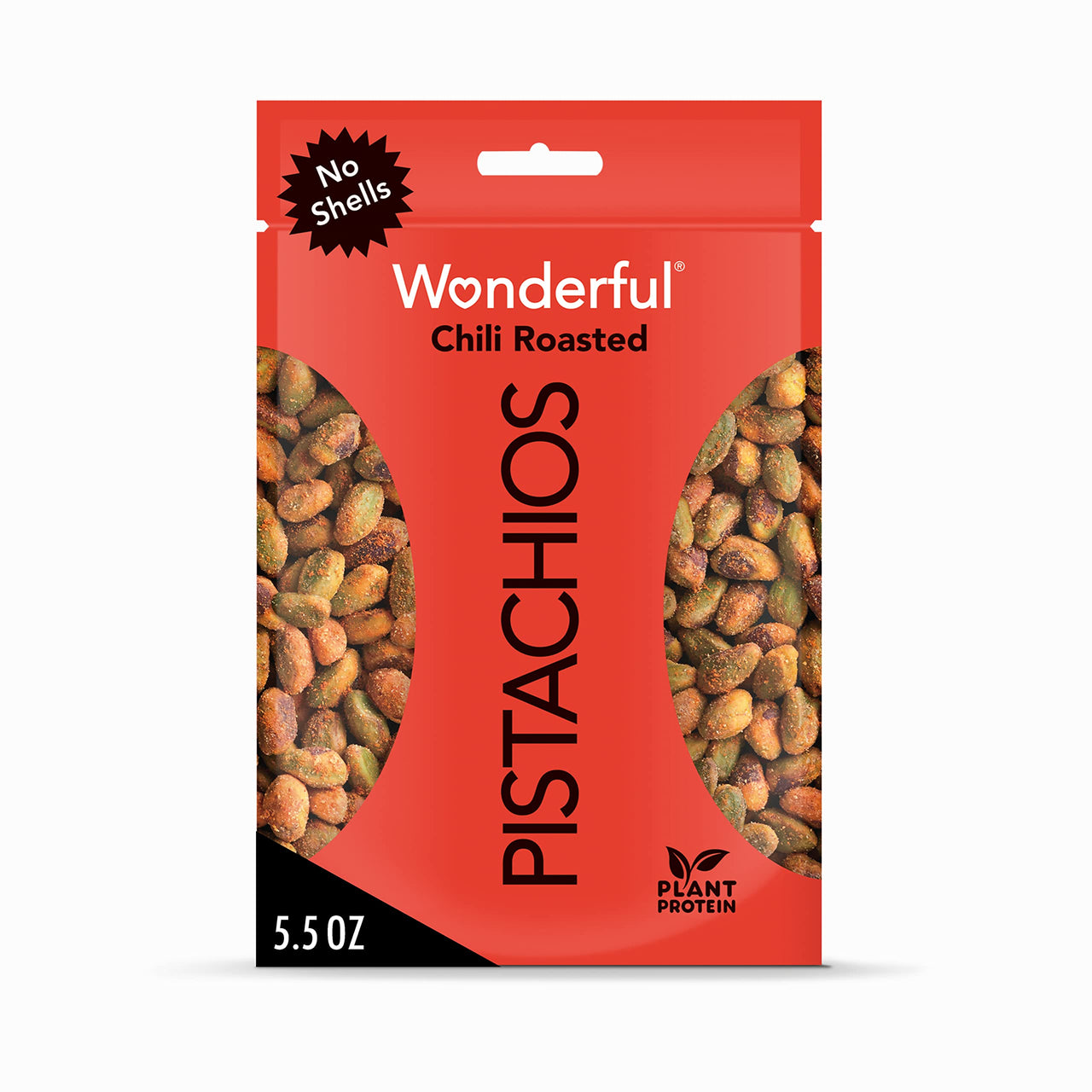 Wonderful Pistachios, No Shells, Chili Roasted Nuts, 5.5 Ounce Resealable Pouch