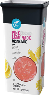 Happy Belly Drink Mix Singles, Pink Lemonade6 Count(Pack of 1) (Previously Solimo)