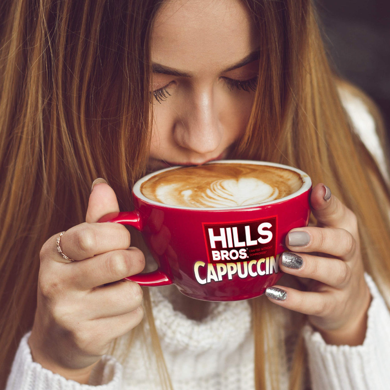 Hills Bros Instant Decadent Classic Cappuccino Mix with a Hint of Sweetness, Easy to Use and Convenient, Enjoy Coffeehouse Flavor at Home, Frothy, 14 Oz