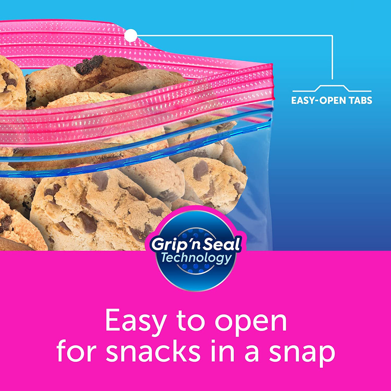 Ziploc Quart Food Storage Bags, Grip 'n Seal Technology for Easier Grip, Open, and Close, 100 Count