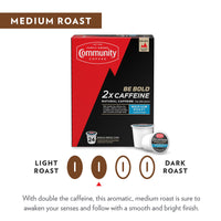 Community Coffee 2X Caffeine Medium Roast, 10 Count Coffee Pods, Compatible with Keurig 2.0 K-Cup Brewers, 10 Count (Pack of 1)