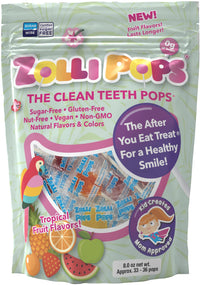 Zollipops The Clean Teeth Pops, Anti Cavity Lollipops, Delicious Flavors, Tropical, 8oz