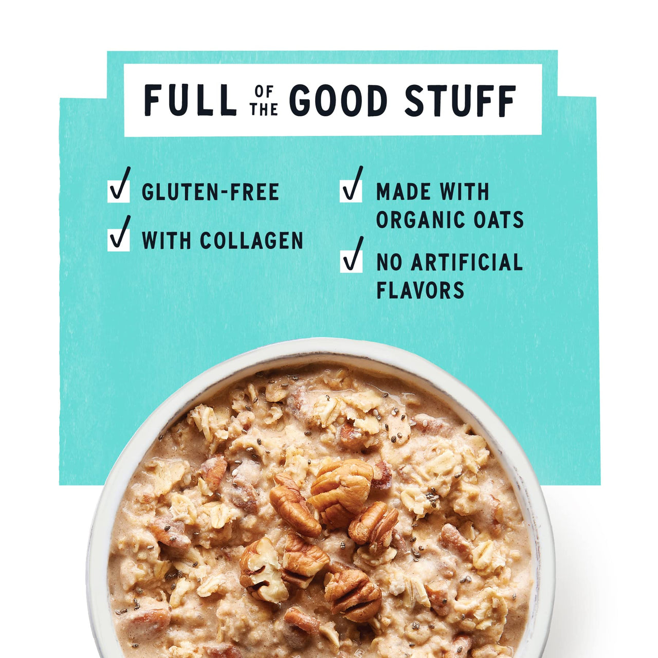 purely elizabeth Oat Pouch Collagen Vanilla Pecan, 8 Ounce