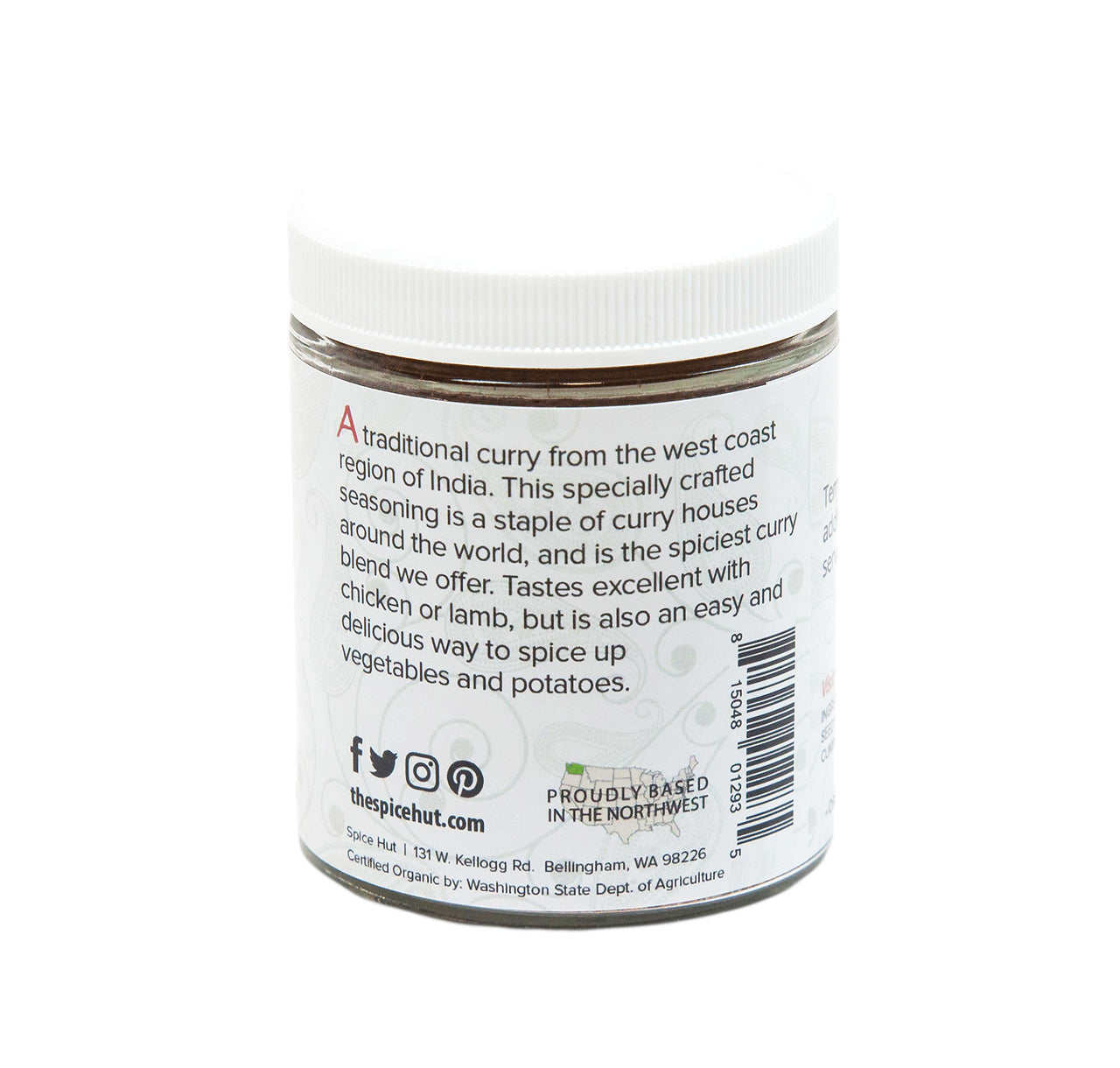 The Spice Hut Organic Vindaloo Masala Seasoning, Quick & Easy Spice Blend for Indian Cooking, with Salt 4 oz