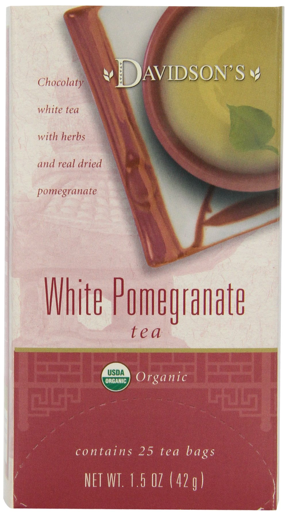 Davidson's  Tea White Pomegranate, 25 Count Tea Bag