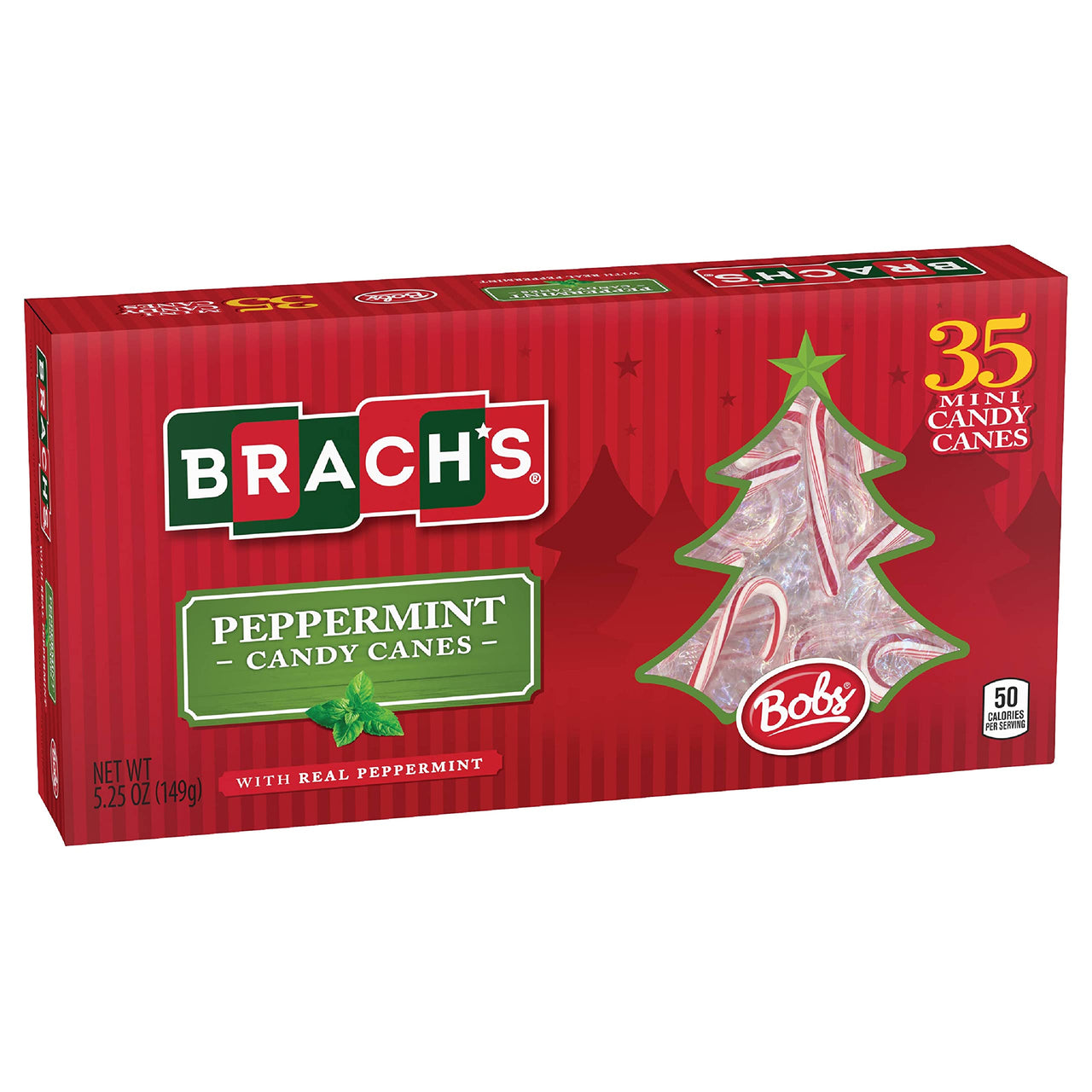 Brach's  Bob's  Mini Pepper Candy Canes , Mint, 35 Count (Pack of 1)