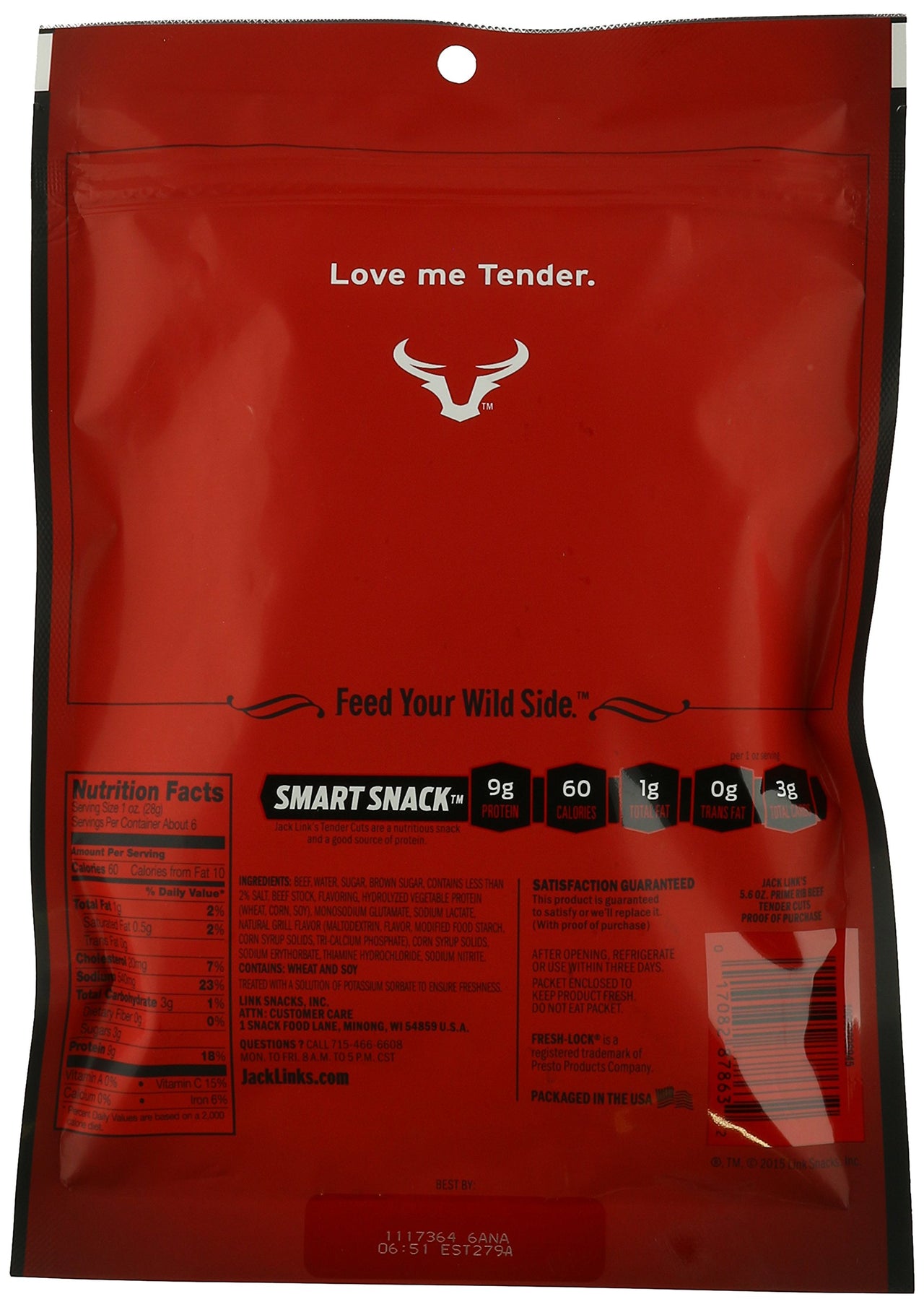 Jack Links Tender Cuts Bag, Prime Rib Beef, 5.6 Ounce