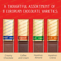 MERCI Finest Assortment of Eight European Chocolates, 7 Ounce Box | Chocolate Gift Box for Holiday Gifts, Teacher Gifts, Gifts for Mom, Gifts for Dad, Thank You Gifts or Personalized Gifts