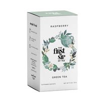 Raspberry Green Tea, Pyramid Sachet Tea Bags, Blackberry & Raspberry Fruit, Caffeine, Hot & Iced Tea with Antioxidants - 16 Cups | The Spice Hut, First Sip of Tea