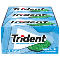 Trident Mint Bliss Sugar Free Gum, 12 Packs of 14 Pieces (168 Pieces)