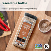 Soeos Galangal Powder 8 oz (227g), Galanga, Galanga Powder, Fresh Galangal Powder, Alpinia Galanga, Non-GMO Verified, Kosher  Pure Galangal Powder Perfect for Tom Kha and Tom Yum Soups