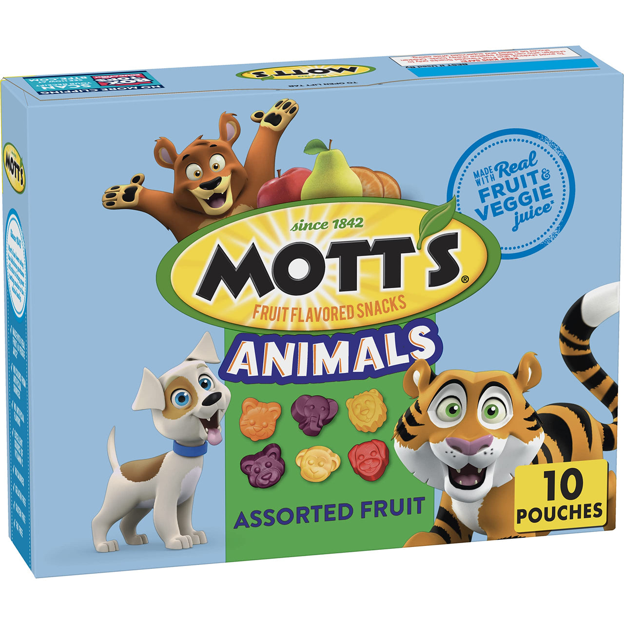 Mott's  Fruit Flavored Snacks, Animals Assorted Fruit, Gluten Free, 10 ct