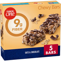 Fiber One Chewy Bars, Oats & Chocolate, Granola Bar Snacks, 7 oz, 5 ct