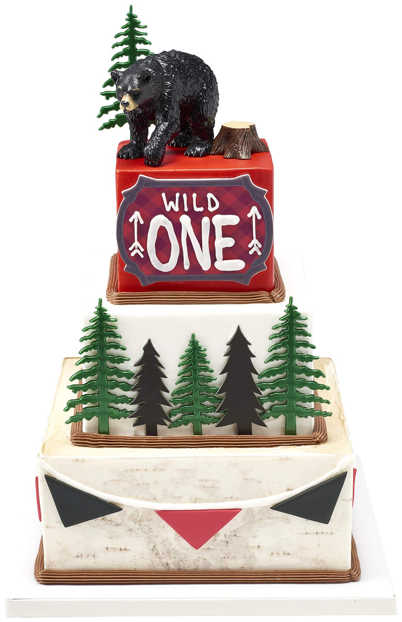 DecoSet Wild Black Bear Cake Topper, Ready to Use Cake Decoration, Food Safe Strong Plastic Animal Figurine