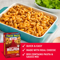 Hamburger Helper Cheeseburger Macaroni, Made With Real Cheese, Twin Pack, 13.6 oz