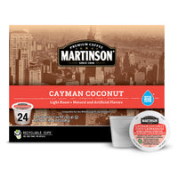 Martinson Single Serve Coffee Capsules, Cayman Coconut, Compatible with Keurig K-Cup Brewers, 24 Count