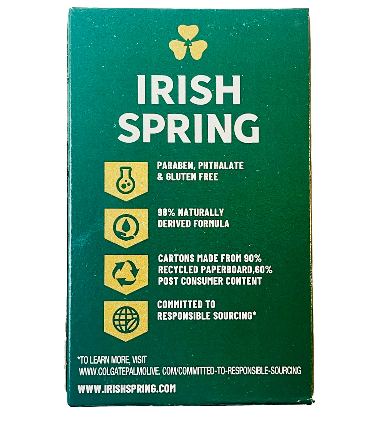 Irish Spring Original Clean 12HR Fresh Deodorant Soap with Flaxseed Oil 4.5 OZ Large Bar (2 Pack)