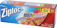 Ziploc Gallon Food Storage Bags, Grip 'n Seal Technology for Easier Grip, Open, and Close, 38 Count