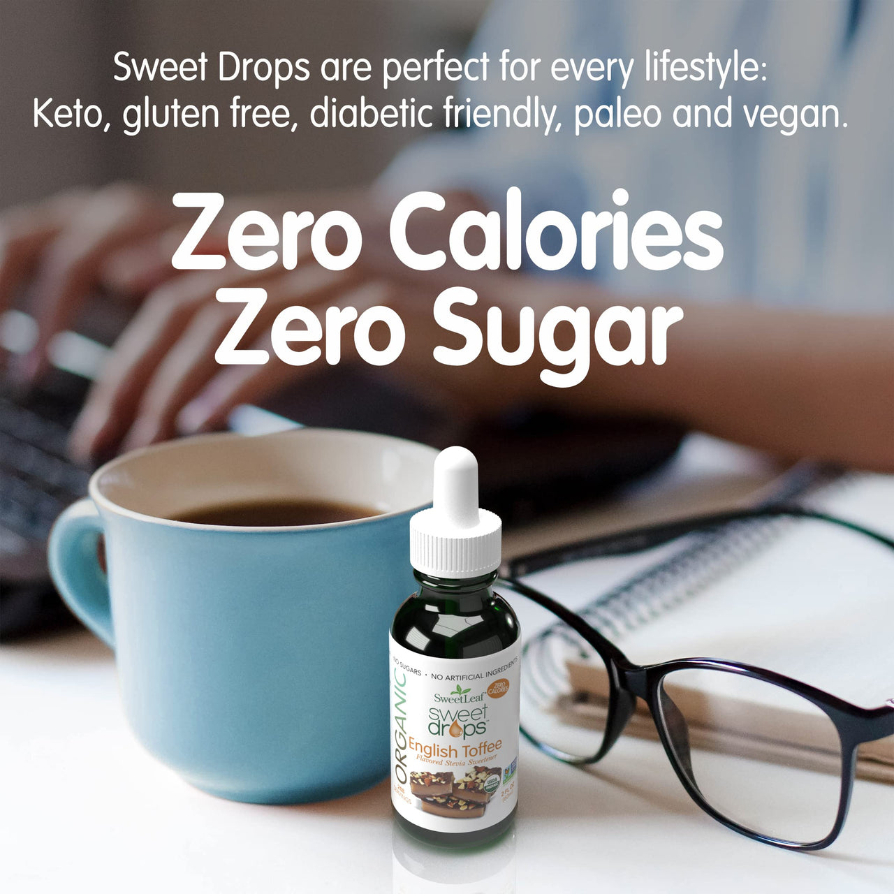SweetLeaf Sweet Drops English Toffee Liquid Stevia Sweetener - English Toffee Stevia Drops, Zero Calories, Zero Sugar, Non-GMO, Gluten-Free, Keto Friendly - 2 Fl Oz