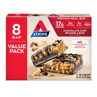 Atkins Protein Meal Bar, Chocolate Chip Granola, Keto Friendly, 8 Count