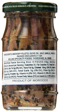 Bellino Garlic and Parsley Anchovies, 4.2 Ounce Jar