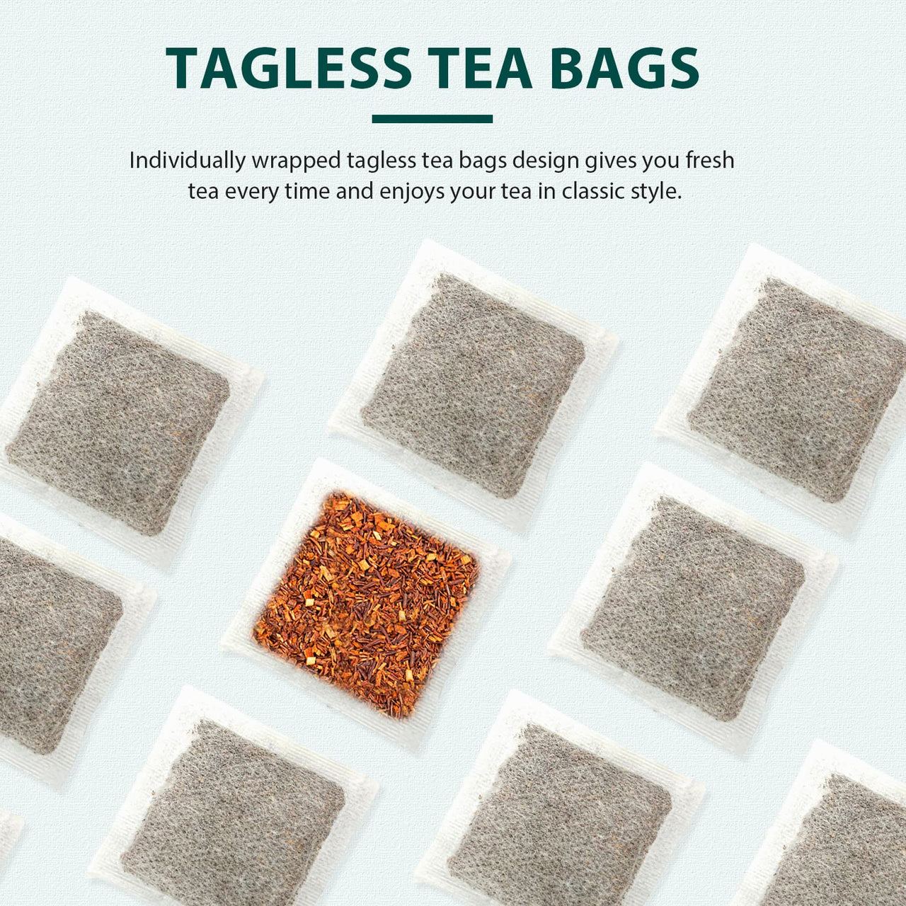 Soeos Rooibos Tea, Rooibos Tea Organic, Rooibos Tea Bags (100 Count), Naturally Sweet Herbal Tea, Caffeine Free, USDA Organic, Red Rooibos Tea Farmed in South Africa 9oz (250g)