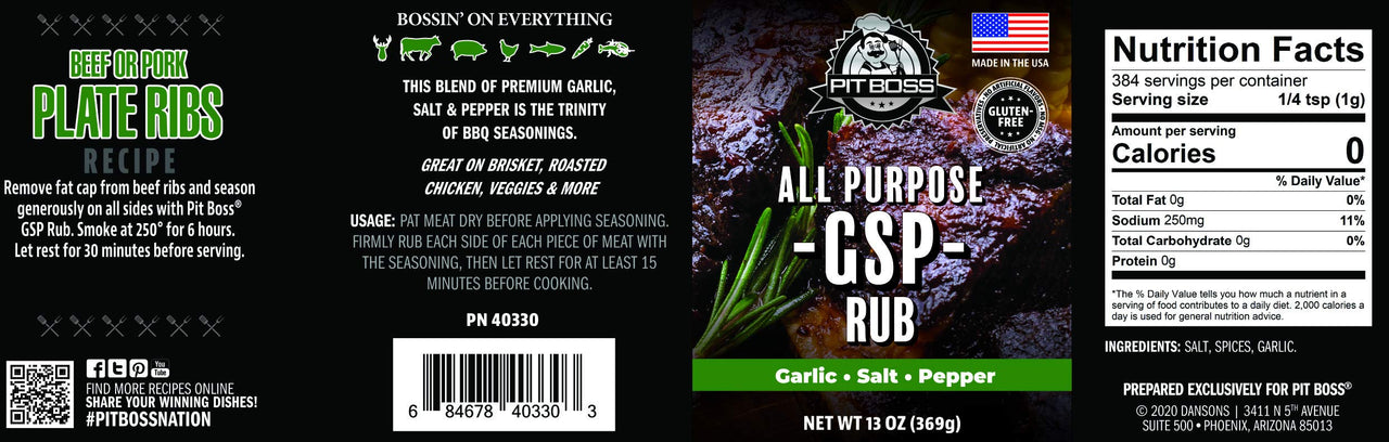 PIT BOSS 40330 GSP Rub Grill Spices, Multicolored