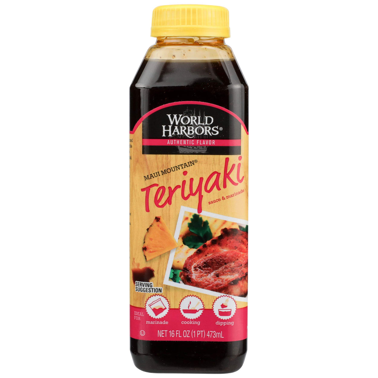 World Harbor Maui Mountain Teriyaki Marinade And Sauce, 16 Fl Oz.