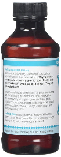 LorAnn Rum Bakery Emulsion, 4 ounce bottle (Pack of 2)