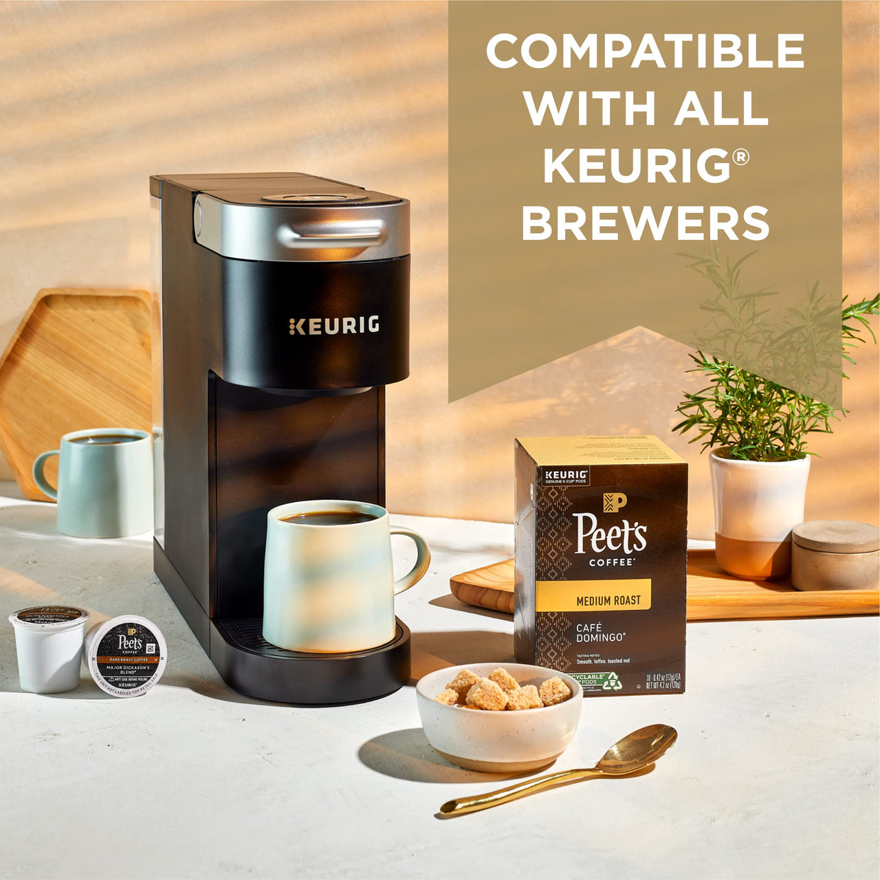Peet's  Coffee Flavored K-Cup Pods, Caramel Brle (22 Count) Single Serve Pods Compatible with Keurig Brewers