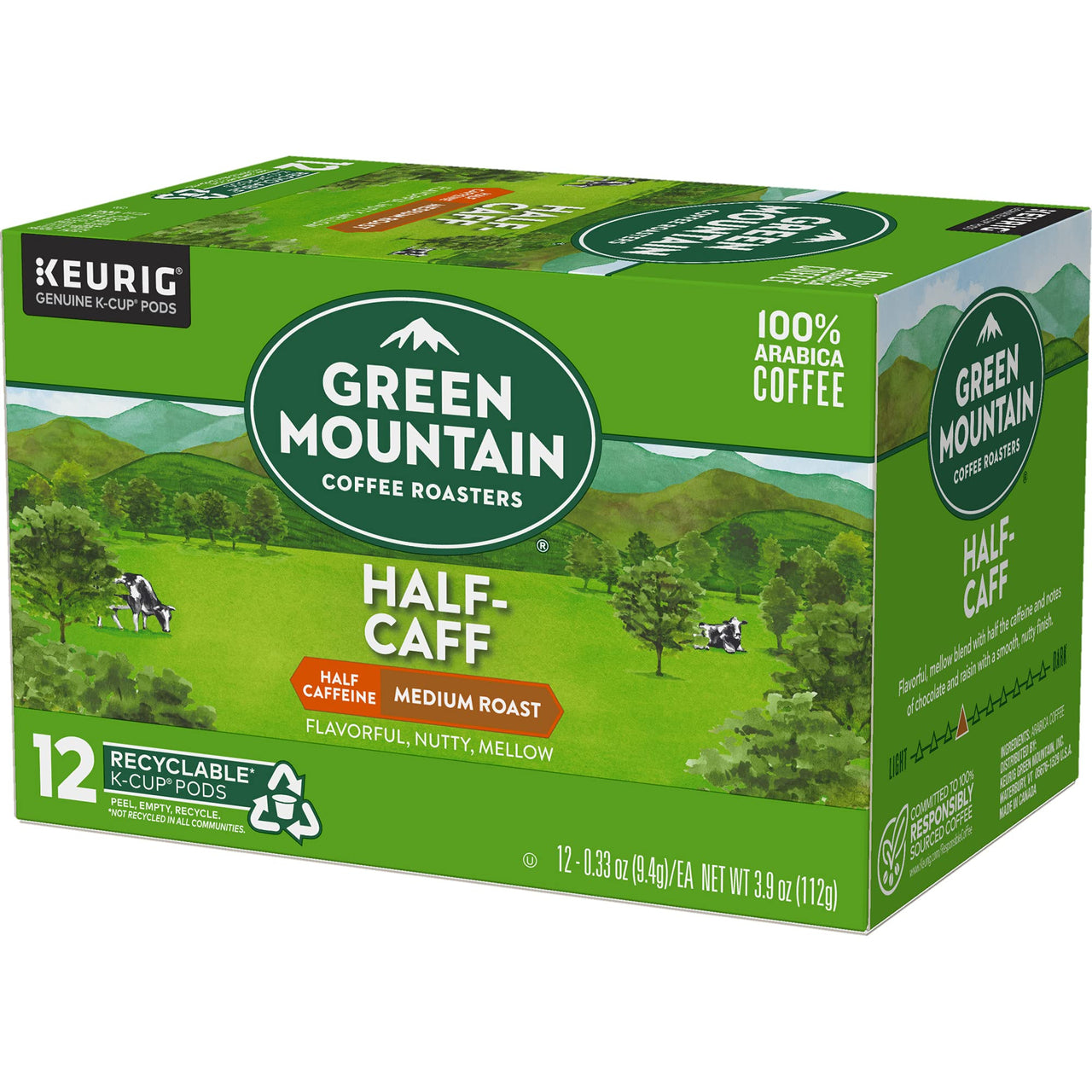 Green Mountain Coffee Half-Caff Keurig K-Cups Coffee, 12 ct