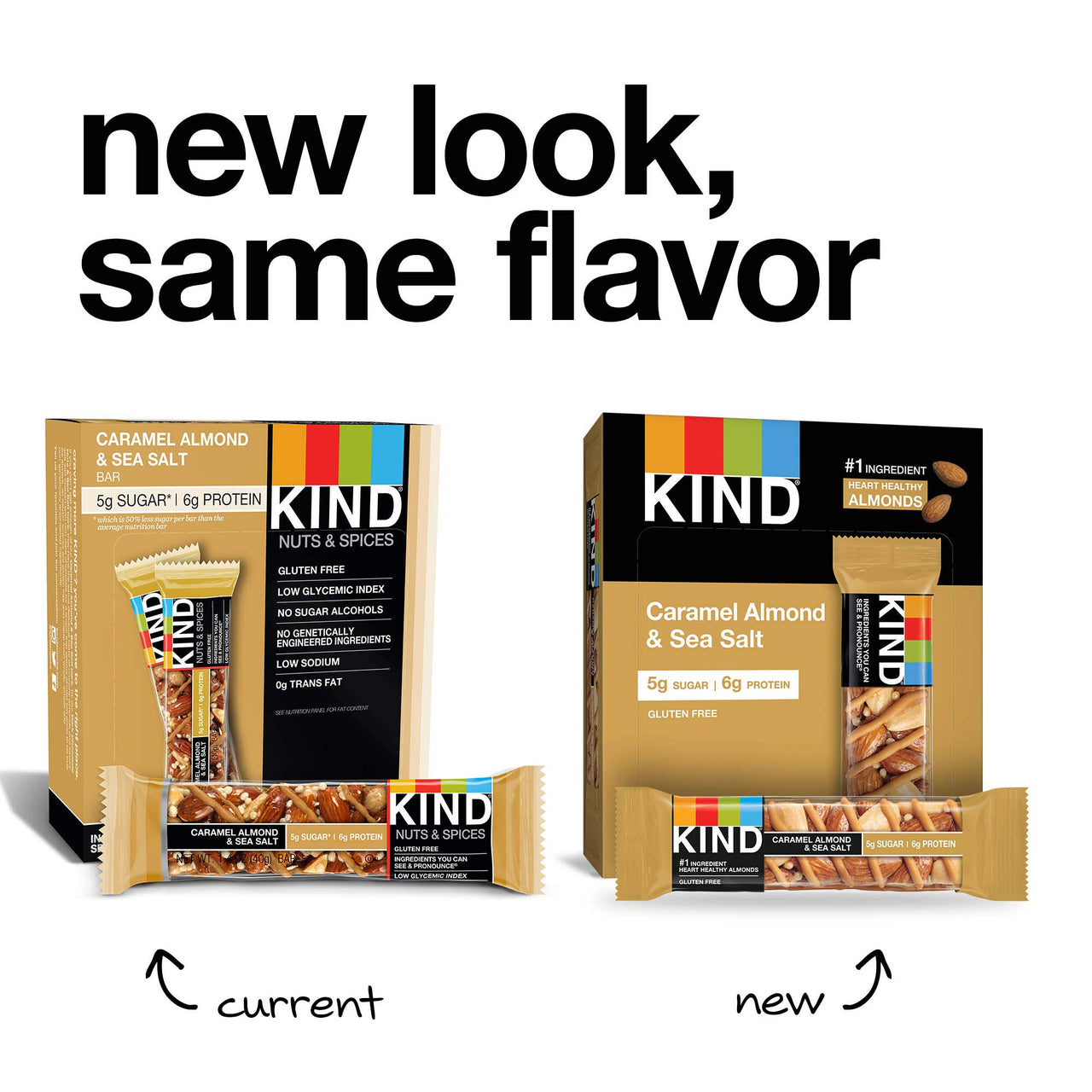 KIND Bars, Caramel Almond & Sea Salt, Healthy Snacks, Gluten Free, Low Sugar, 6g Protein, 12 Count
