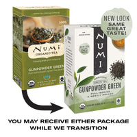 Numi Organic Tea Gunpowder Green, 18 Count (Pack of 3) (Packaging May Vary)