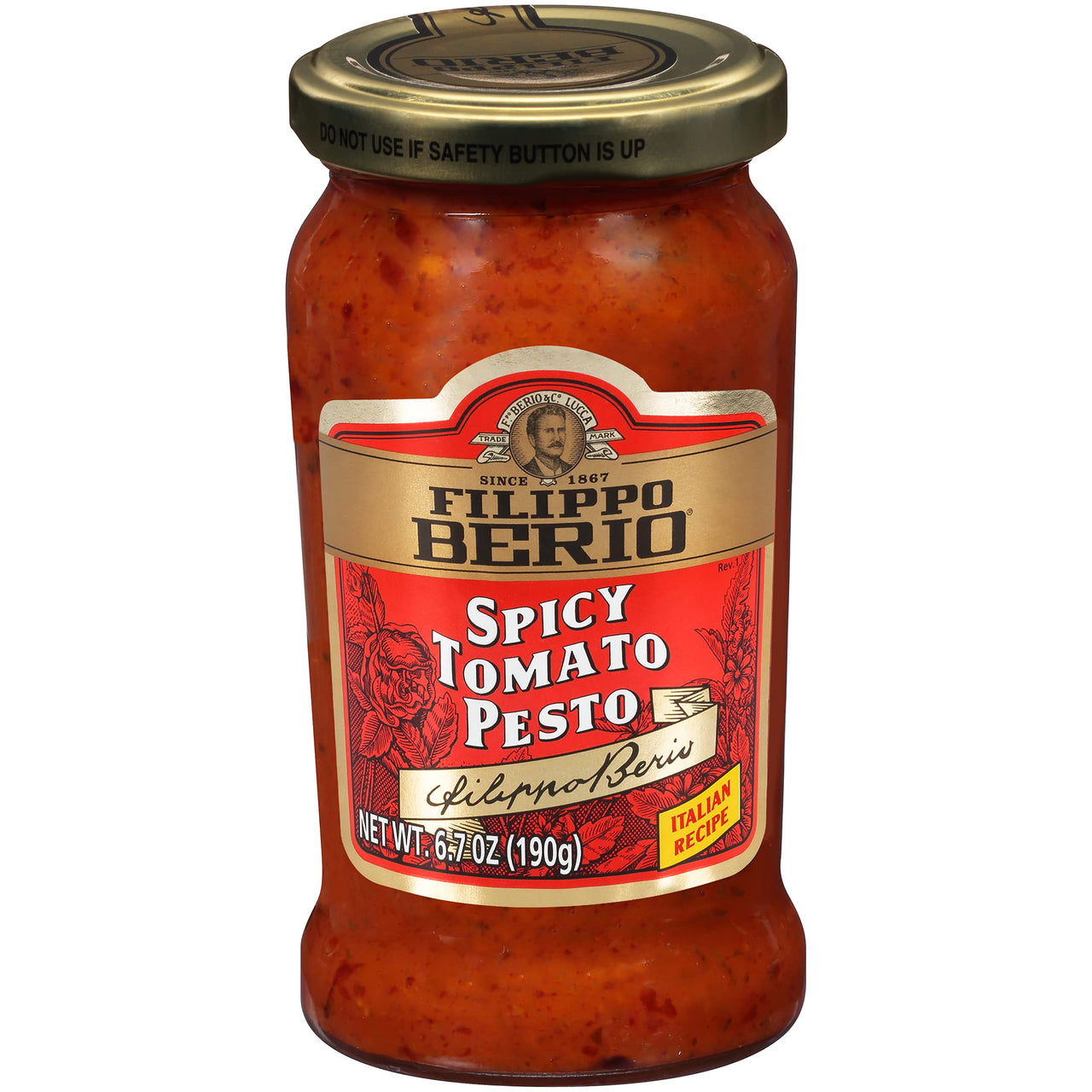 Filippo Berio Pesto, Spicy Tomato, 6.7 Ounce Glass Jar