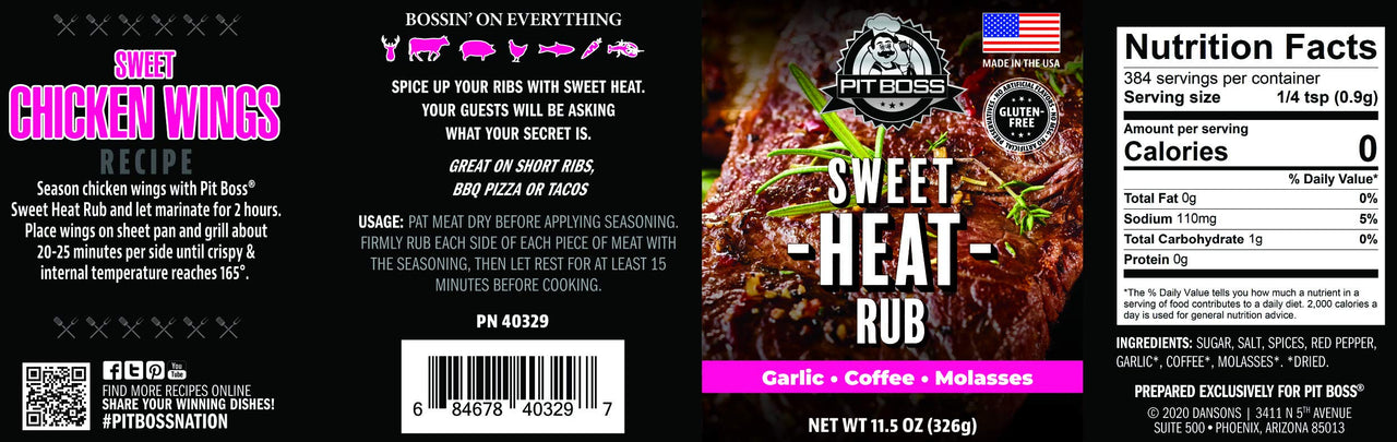 PIT BOSS 40329 Sweet Heat Rub Grill Spices, Multicolored