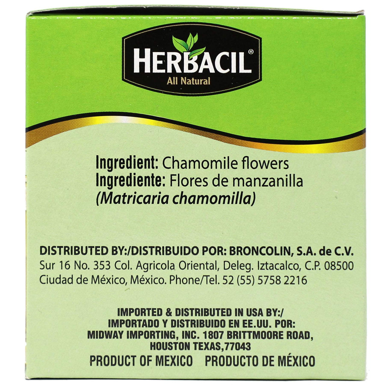 Herbacil Chamomile Tea, Made with Chamomile Flowers, Caffeine-Free, 3-pack of 25 bags per box (75 Tea Bags)