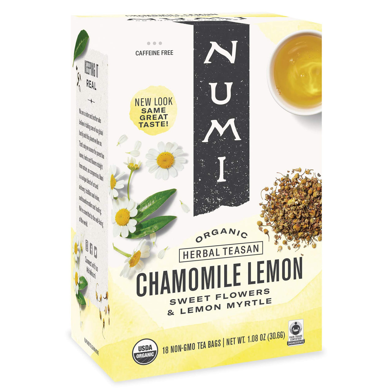 Numi Organic Tea Chamomile Lemon, 18 Count (Pack of 3)