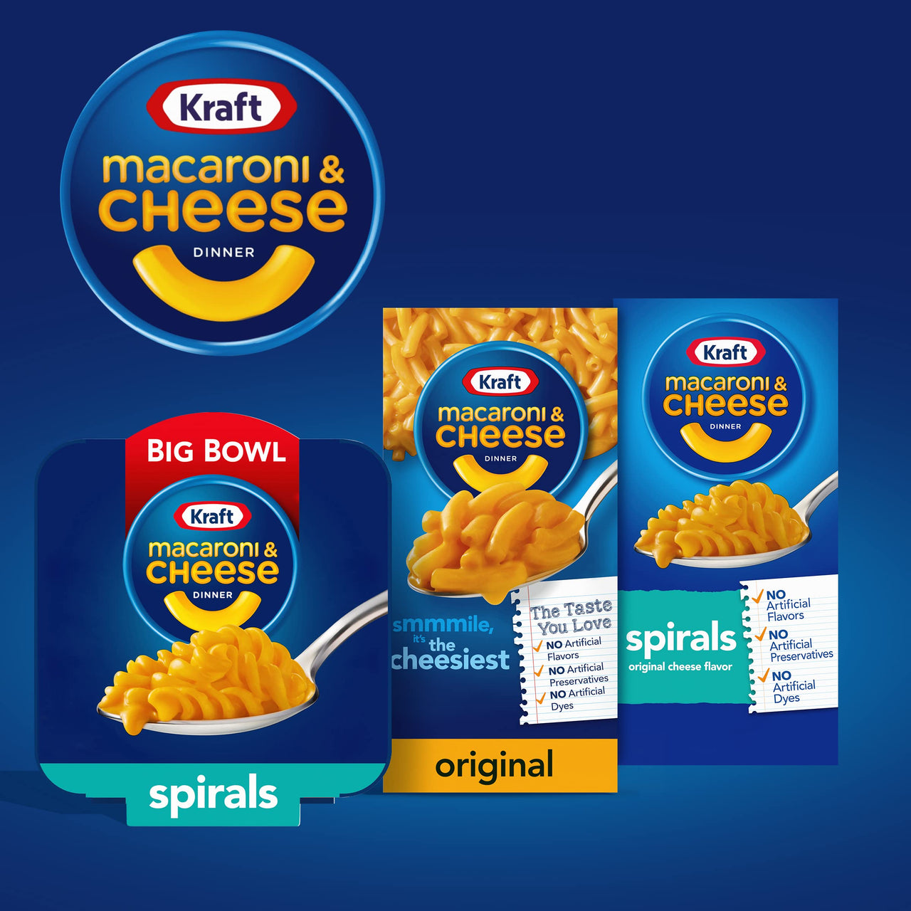 Kraft Easy Mac Big Bowl Spirals Macaroni and Cheese Dinner 3.5 oz. Microwavable Bowl