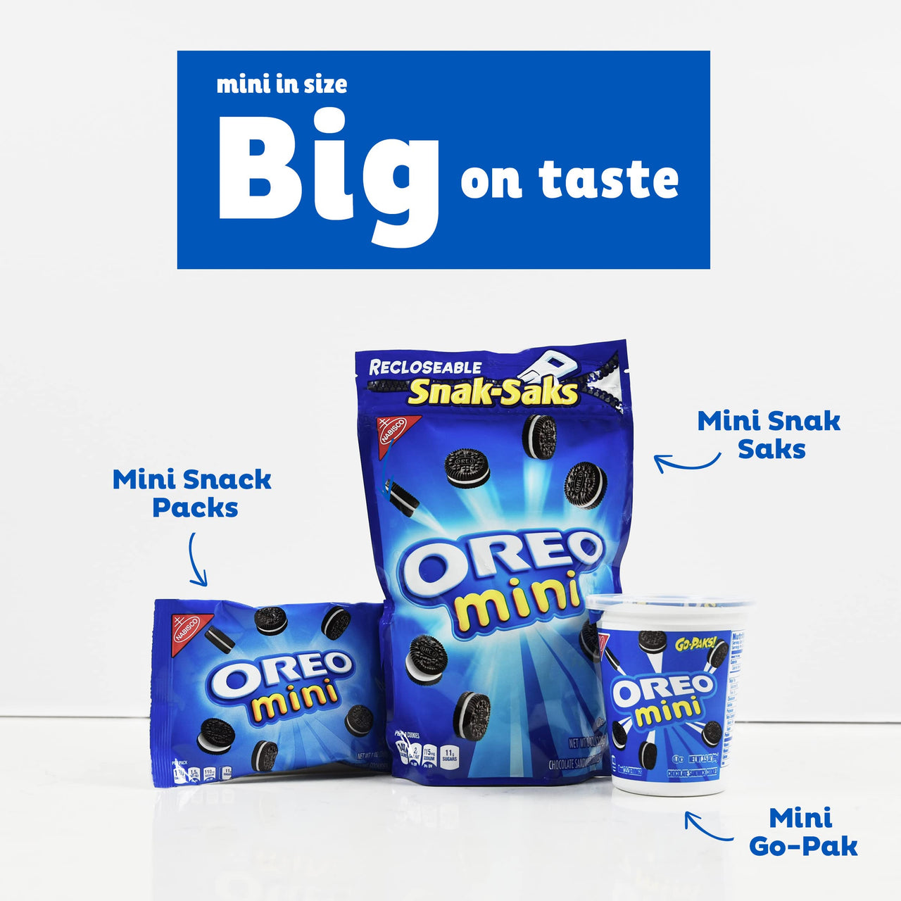 OREO Mini Chocolate Sandwich Cookies Go-Pak, On The Go Snacks, 3.5 oz (Pack of 2)