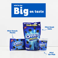 OREO Mini Chocolate Sandwich Cookies Go-Pak, On The Go Snacks, 3.5 oz (Pack of 2)
