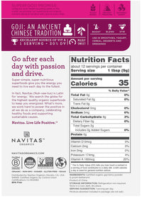 Navitas Organics Bag, 12 Servings  Organic, Non-GMO, Sun-Dried, Sulfite-Free, Goji Powder, 4 Ounce (Pack of 1)