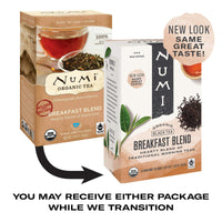 Numi Organic Black Tea, Breakfast Blend, 18 Count (Pack of 3) - Packaging May Vary