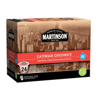 Martinson Single Serve Coffee Capsules, Cayman Coconut, Compatible with Keurig K-Cup Brewers, 24 Count