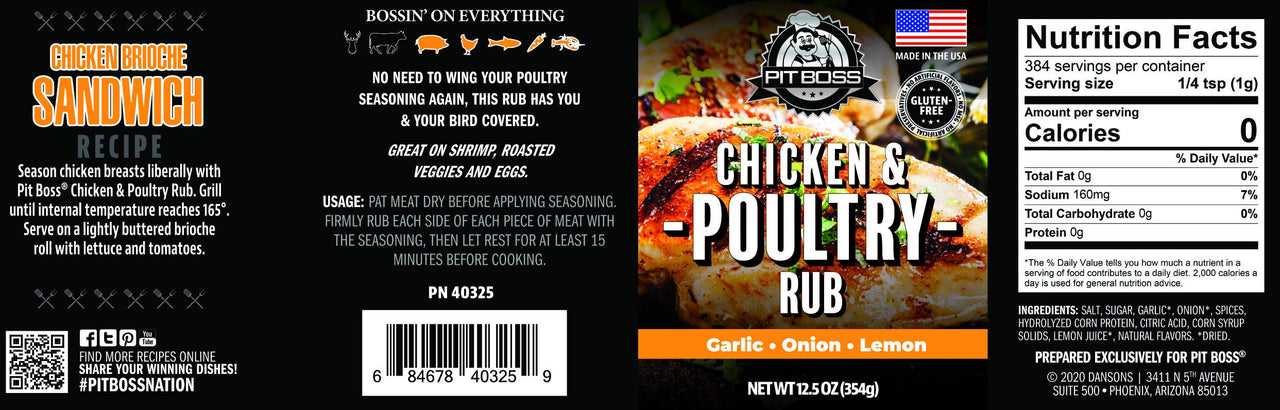 PIT BOSS 40325 Chicken & Poultry Rub Grill Spices, Multicolored